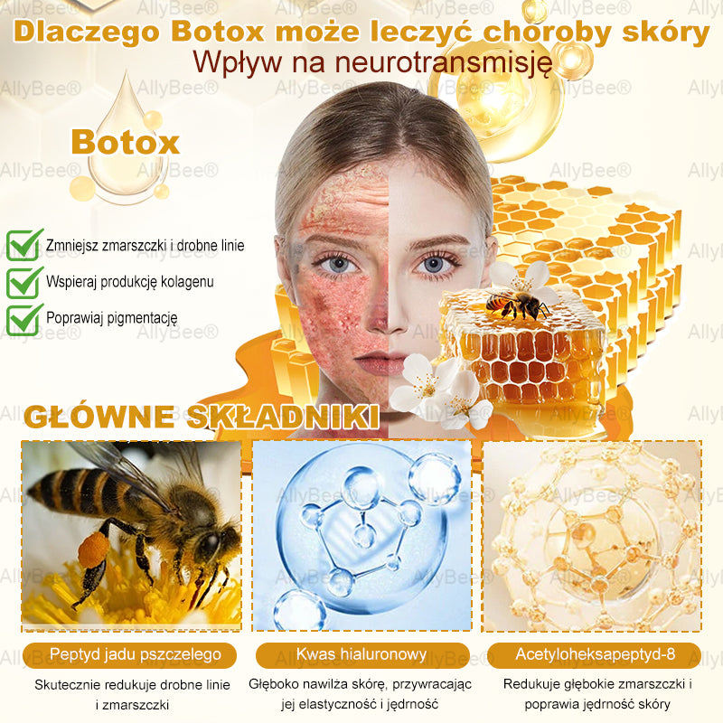 👨🔬 AllyBee® Krem Botox do pielęgnacji skóry - Wygładzanie zmarszczek, Nawilżenie, Regeneracja skóry, Wyrównanie kolorytu skóry, Leczenie trądziku i przebarwień, Usuwanie brodawek i znamion.--pl