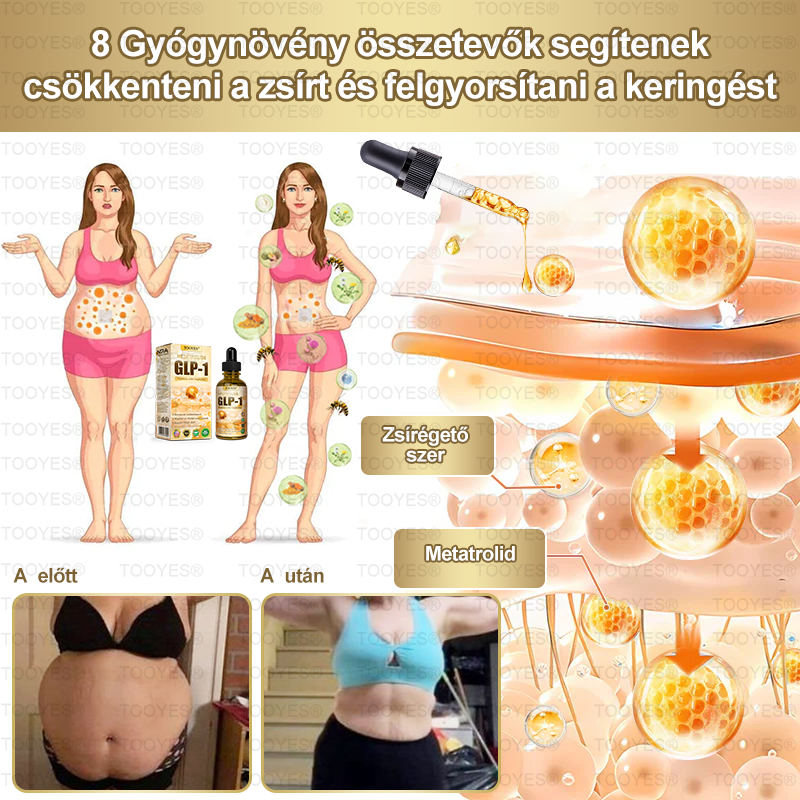 🎗TOOYES® Metatrolide & Moringa GLP-1 Aktiváció, Almaecet, Kurkuma Gyógyhatású Szájoldat: Elhízás, Szív- és Érrendszeri Betegségek, Cukorbetegség, Alvási Apnoé, Ízületi Problémák és Még Több