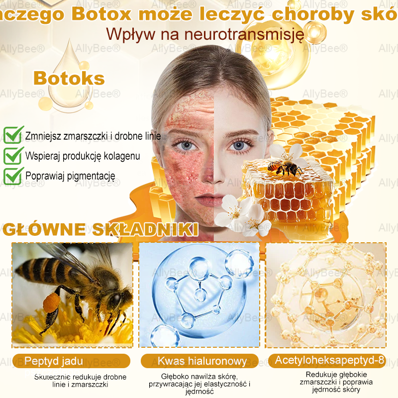 AllyBee® Krem do pielęgnacji skóry – przeciwstarzeniowy, nawilżający, regenerujący skórę, wyrównujący koloryt, leczenie trądziku i ciemnych plam, usuwanie brodawek i znamion, ulga w łuszczycy.
