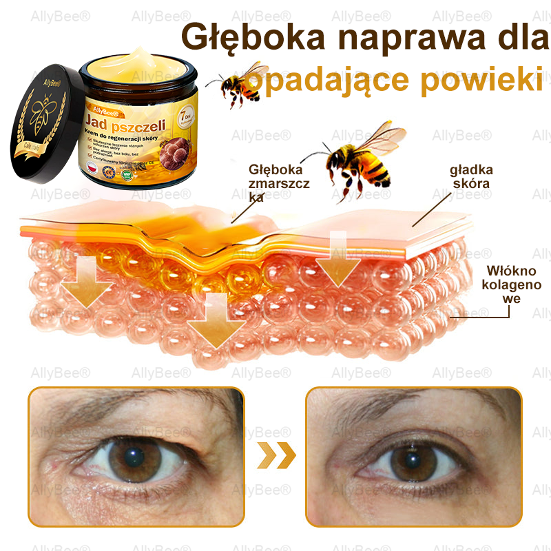 AllyBee® Krem do pielęgnacji skóry – przeciwstarzeniowy, nawilżający, regenerujący skórę, wyrównujący koloryt, leczenie trądziku i ciemnych plam, usuwanie brodawek i znamion, ulga w łuszczycy.