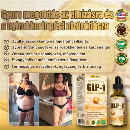 TOOYES® Metatrolide & Moringa GLP-1 Aktiváció, Almaecet, Kurkuma Gyógyhatású Szájoldat: Elhízás, Szív- és Érrendszeri Betegségek, Cukorbetegség, Alvási Apnoé, Ízületi Problémák és Még Több